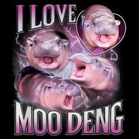 Moo Deng Baby Pygmy Hippos Thailand Drawstring Bag