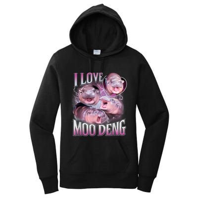 Moo Deng Baby Pygmy Hippos Thailand Women's Pullover Hoodie