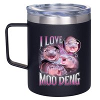 Moo Deng Baby Pygmy Hippos Thailand 12oz Stainless Steel Coffee Mug