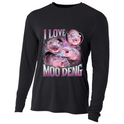 Moo Deng Baby Pygmy Hippos Thailand Cooling Performance Long Sleeve Crew