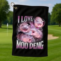 Moo Deng Baby Pygmy Hippos Thailand Golf Towel
