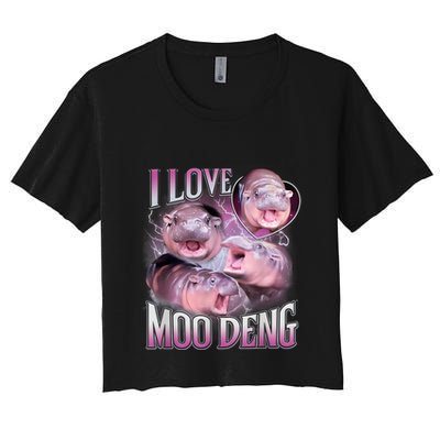 Moo Deng Baby Pygmy Hippos Thailand Crop Top