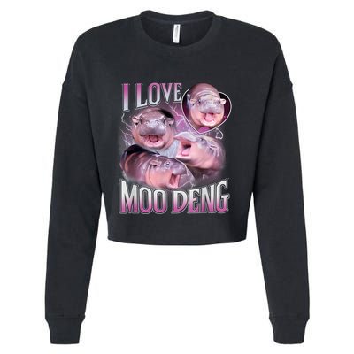 Moo Deng Baby Pygmy Hippos Thailand Cropped Pullover Crew