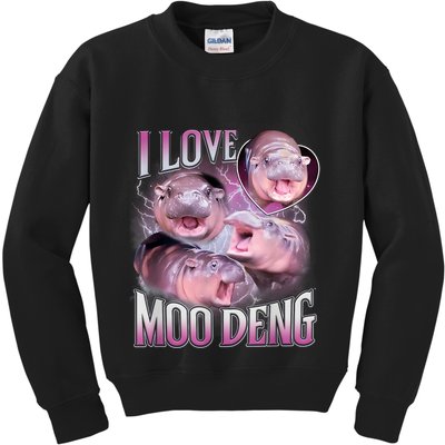 Moo Deng Baby Pygmy Hippos Thailand Kids Sweatshirt