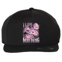 Moo Deng Baby Pygmy Hippos Thailand Wool Snapback Cap