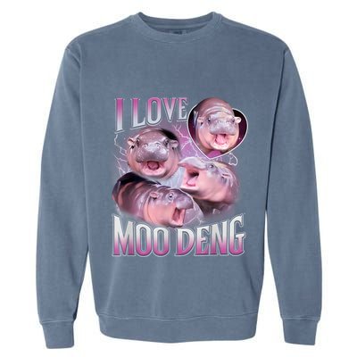 Moo Deng Baby Pygmy Hippos Thailand Garment-Dyed Sweatshirt