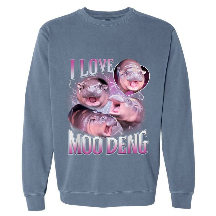Moo Deng Baby Pygmy Hippos Thailand Garment-Dyed Sweatshirt