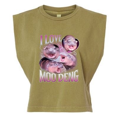 Moo Deng Baby Pygmy Hippos Thailand Garment-Dyed Women's Muscle Tee