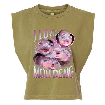 Moo Deng Baby Pygmy Hippos Thailand Garment-Dyed Women's Muscle Tee