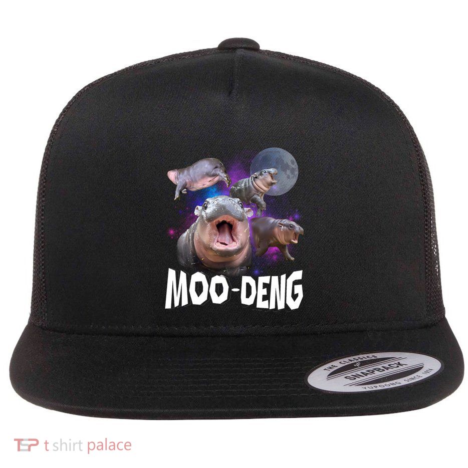 Moo Deng Baby Pygmy Hippos Thailand Flat Bill Trucker Hat