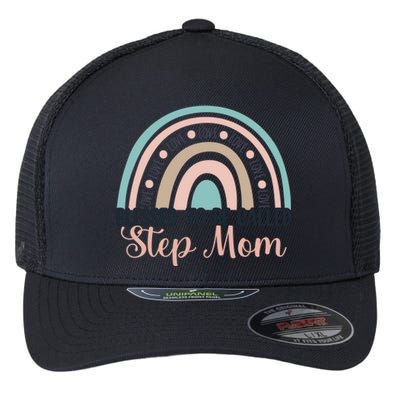 MotherS Day Blessed To Be Called Step Mom Rainbow Cute Gift Flexfit Unipanel Trucker Cap