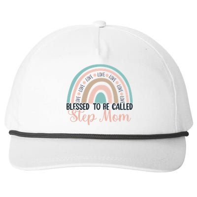 MotherS Day Blessed To Be Called Step Mom Rainbow Cute Gift Snapback Five-Panel Rope Hat