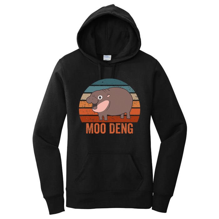 Moo Deng Baby Hippo Zoo Baby Hippo Vintage Gift Women's Pullover Hoodie