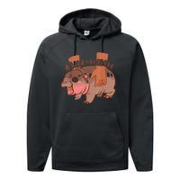 Moo Deng Bouncy Pig The Cute Baby Hippo Funny Gift Performance Fleece Hoodie