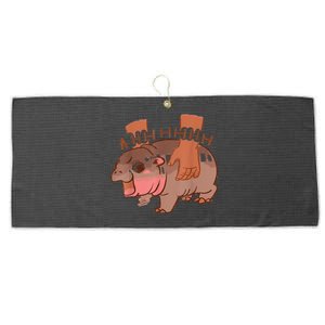 Moo Deng Bouncy Pig The Cute Baby Hippo Funny Gift Large Microfiber Waffle Golf Towel