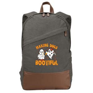 Making Dogs Bootiful Cute Dog Groomer Pet Grooming Halloween Cotton Canvas Backpack