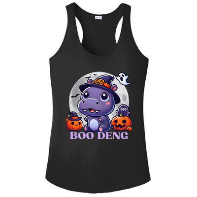 Moo Deng Bouncy Pig Baby Hippo Halloween Fun Ladies PosiCharge Competitor Racerback Tank