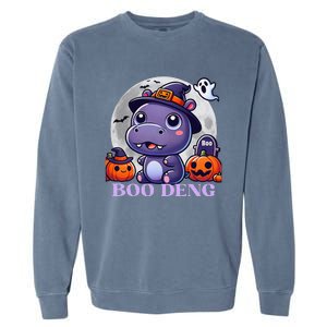 Moo Deng Bouncy Pig Baby Hippo Halloween Fun Garment-Dyed Sweatshirt