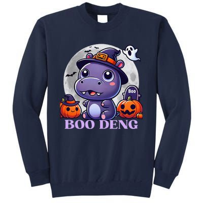 Moo Deng Bouncy Pig Baby Hippo Halloween Fun Tall Sweatshirt