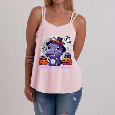 Moo Deng Bouncy Pig Baby Hippo Halloween Fun Women's Strappy Tank