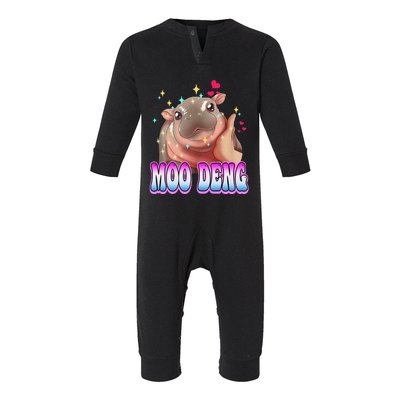 Moo Deng Bouncy Pig Cute Baby Pygmy Hippo Moodeng Lover Infant Fleece One Piece