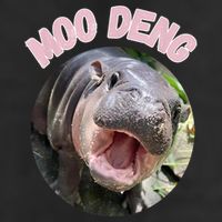 Moo Deng Bouncy Pig In Thai Picture The Cute Baby Hippo Gift 7 Panel Mesh Trucker Snapback Hat