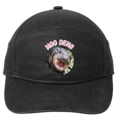 Moo Deng Bouncy Pig In Thai Picture The Cute Baby Hippo Gift 7-Panel Snapback Hat