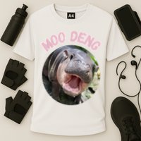 Moo Deng Bouncy Pig In Thai Picture The Cute Baby Hippo Gift Cooling Performance Crew T-Shirt