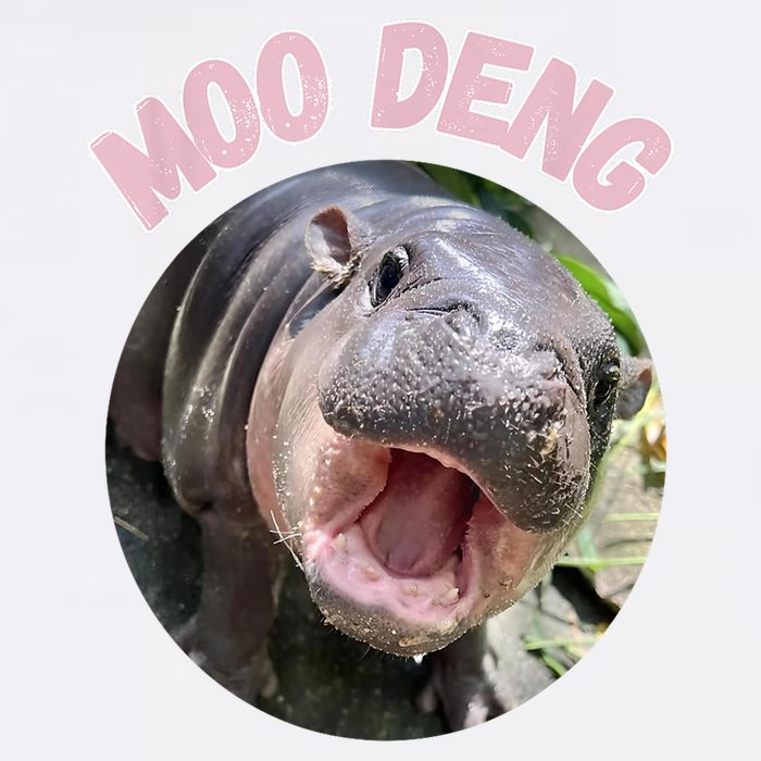 Moo Deng Bouncy Pig In Thai Picture The Cute Baby Hippo Gift Cooling Performance Crew T-Shirt