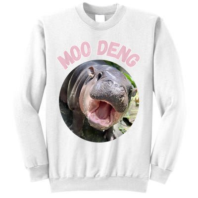 Moo Deng Bouncy Pig In Thai Picture The Cute Baby Hippo Gift Sweatshirt