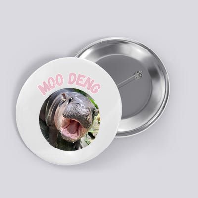 Moo Deng Bouncy Pig In Thai Picture The Cute Baby Hippo Gift Button
