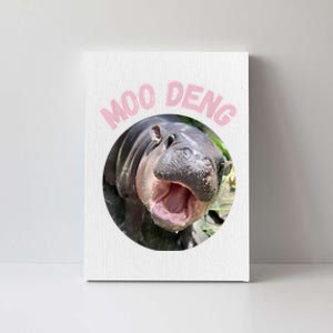 Moo Deng Bouncy Pig In Thai Picture The Cute Baby Hippo Gift Canvas