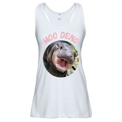Moo Deng Bouncy Pig In Thai Picture The Cute Baby Hippo Gift Ladies Essential Flowy Tank