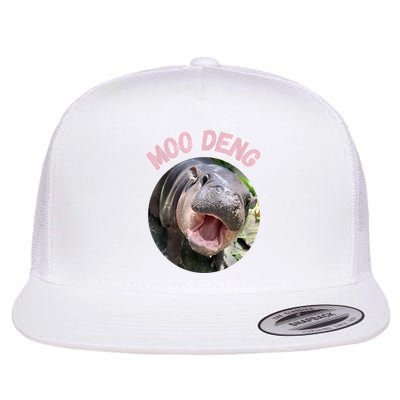 Moo Deng Bouncy Pig In Thai Picture The Cute Baby Hippo Gift Flatbill Hat