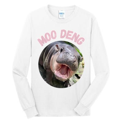 Moo Deng Bouncy Pig In Thai Picture The Cute Baby Hippo Gift Tall Long Sleeve T-Shirt