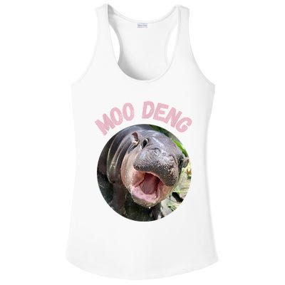 Moo Deng Bouncy Pig In Thai Picture The Cute Baby Hippo Gift Ladies PosiCharge Competitor Racerback Tank