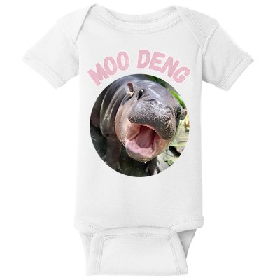 Moo Deng Bouncy Pig In Thai Picture The Cute Baby Hippo Gift Baby Bodysuit
