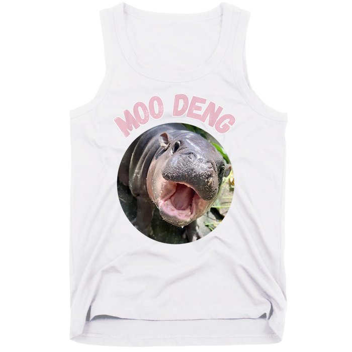 Moo Deng Bouncy Pig In Thai Picture The Cute Baby Hippo Gift Tank Top