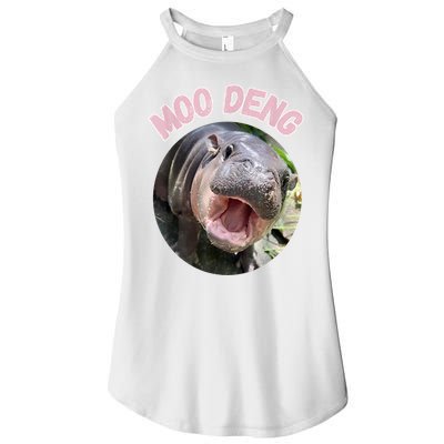 Moo Deng Bouncy Pig In Thai Picture The Cute Baby Hippo Gift Women's Perfect Tri Rocker Tank