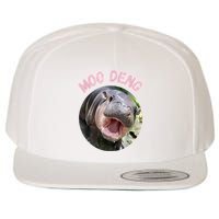 Moo Deng Bouncy Pig In Thai Picture The Cute Baby Hippo Gift Wool Snapback Cap