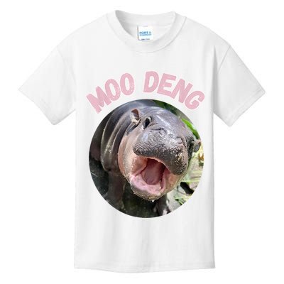 Moo Deng Bouncy Pig In Thai Picture The Cute Baby Hippo Gift Kids T-Shirt