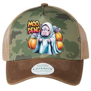 Moo Deng Baby Hippo Spooky Ghost Bouncy Pig Halloween Legacy Tie Dye Trucker Hat