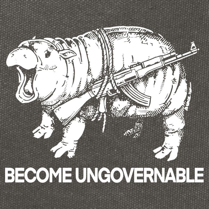 Moo Dang Become Ungovernable Cotton Canvas Backpack