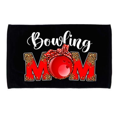 Mothers Day Bowling Mom Leopard Game Day Mom Life Cute Gift Microfiber Hand Towel