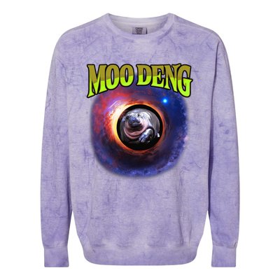 Moo Deng Baby Hippo Colorblast Crewneck Sweatshirt