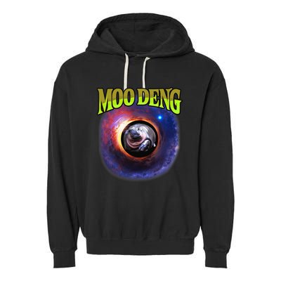 Moo Deng Baby Hippo Garment-Dyed Fleece Hoodie