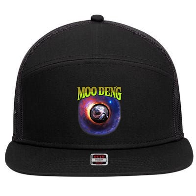 Moo Deng Baby Hippo 7 Panel Mesh Trucker Snapback Hat