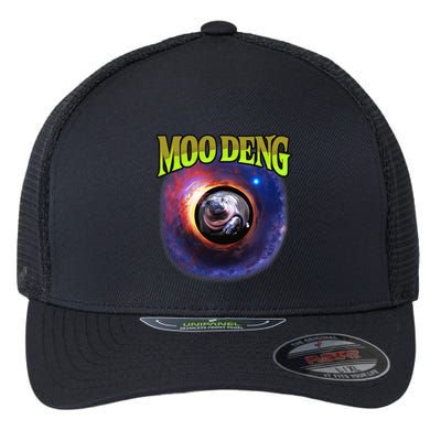 Moo Deng Baby Hippo Flexfit Unipanel Trucker Cap
