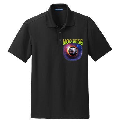 Moo Deng Baby Hippo Dry Zone Grid Polo