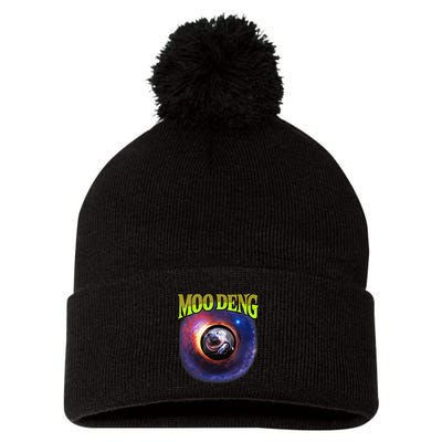 Moo Deng Baby Hippo Pom Pom 12in Knit Beanie